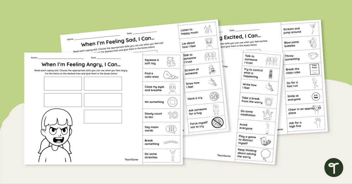 emotional regulation worksheets autism
