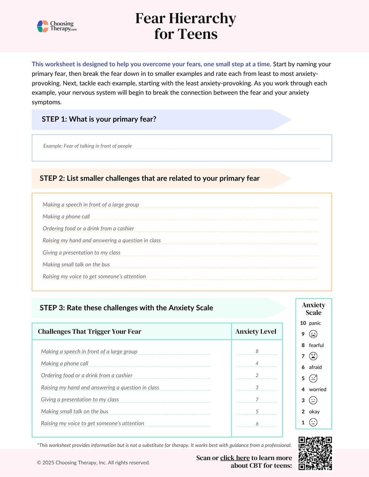 emotional regulation worksheets for teens