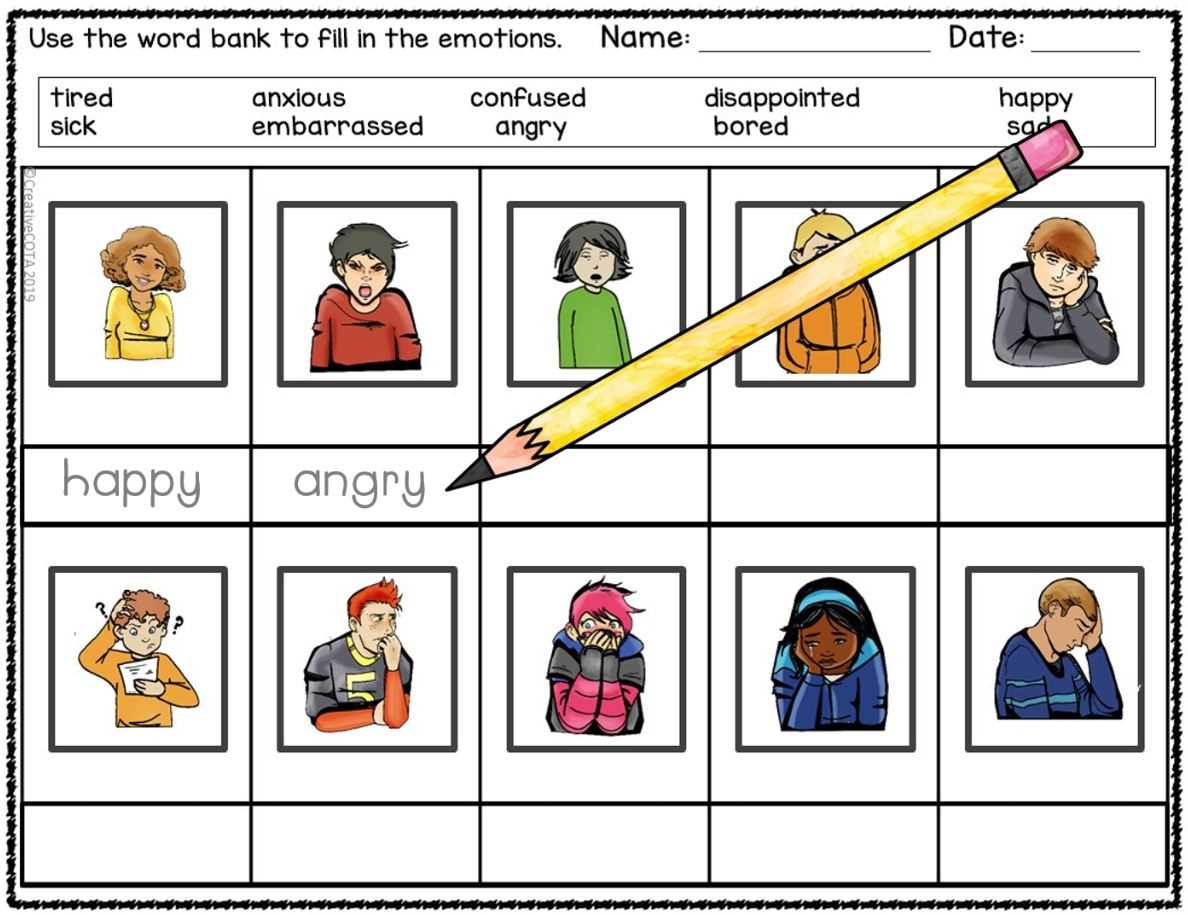 emotional worksheets for students