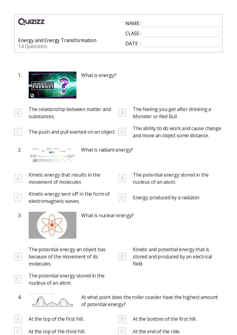 energy efficiency worksheet year 8