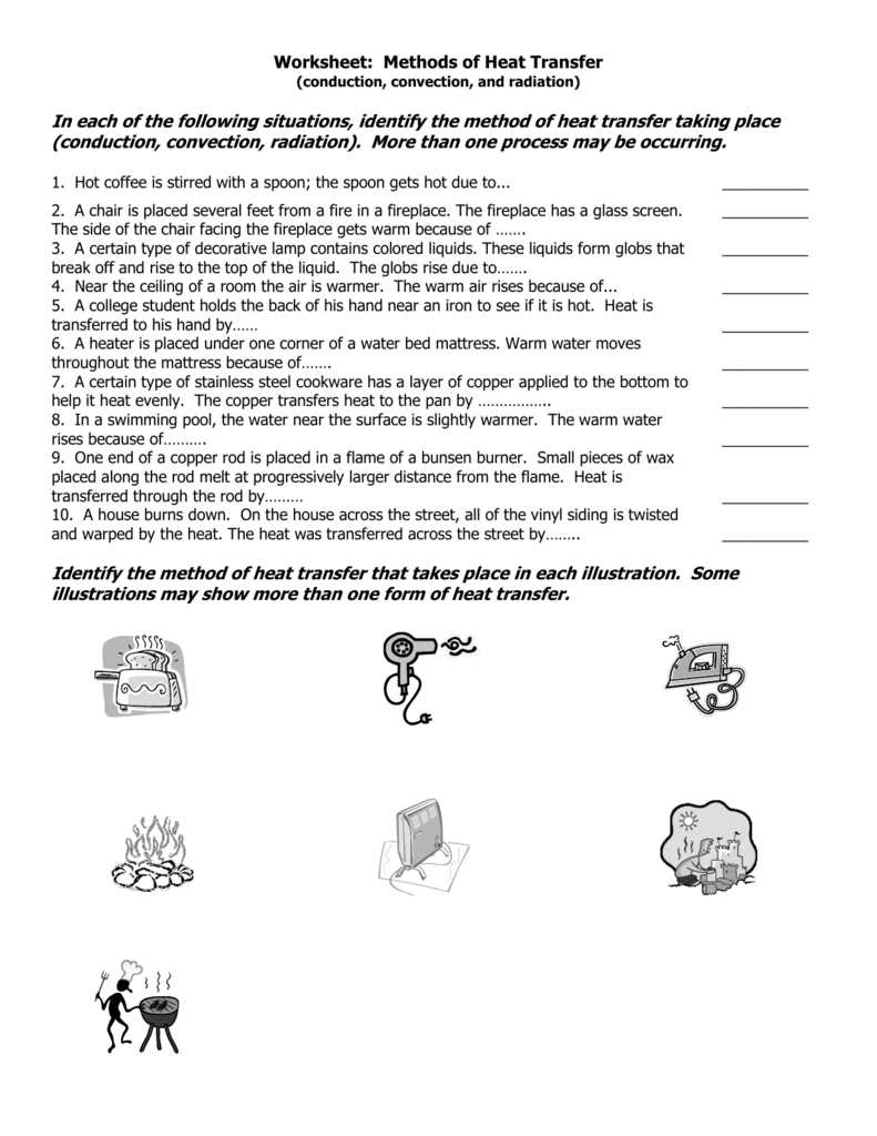 energy worksheet 2 conduction convection and radiation key