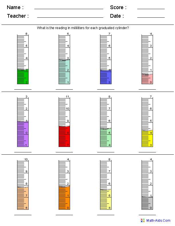 maths measurement worksheets