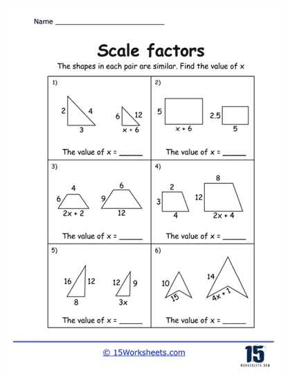 enlargement of shapes worksheet