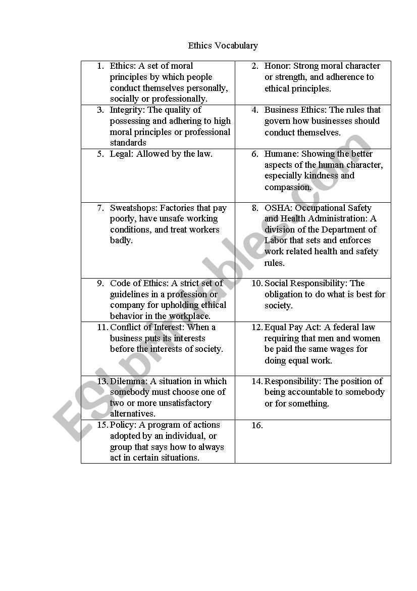 ethical and professional standards worksheet ethical and professional standards worksheet
