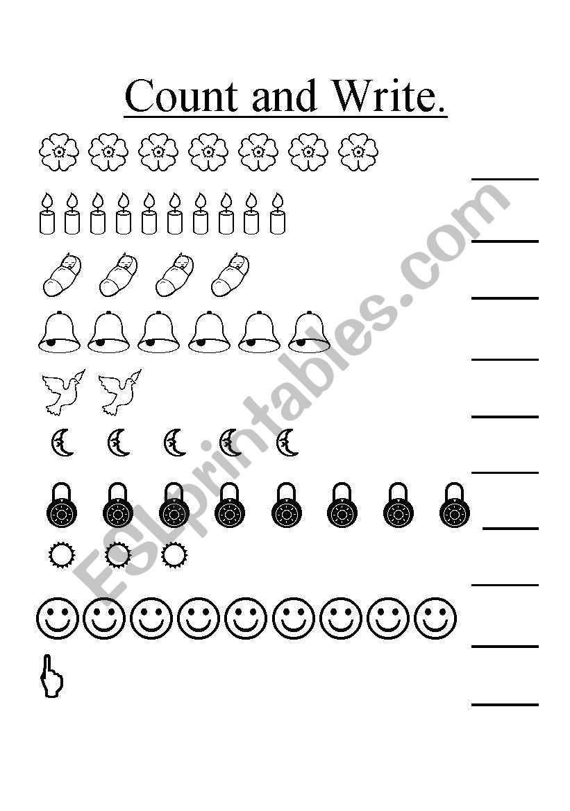 count and write the number worksheets