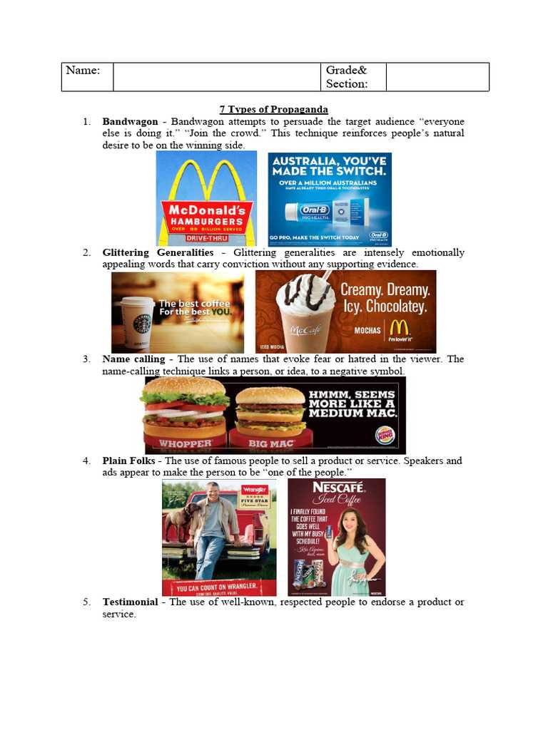 bandwagon worksheet