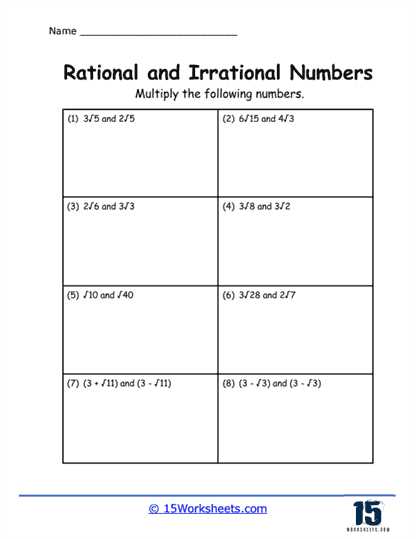 irrational rational numbers worksheet
