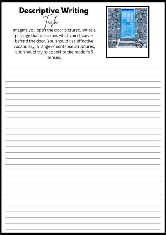 descriptive writing image prompts worksheet