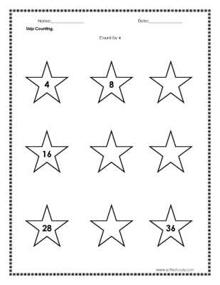 skip counting 4 worksheets