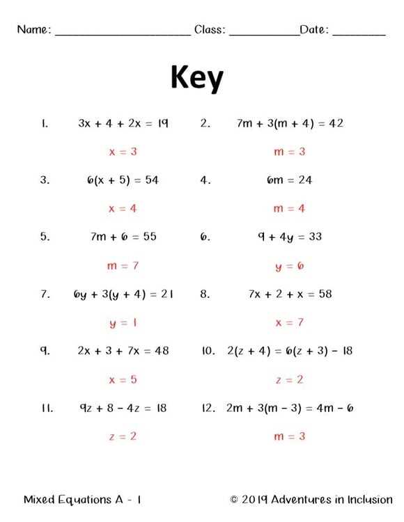 equation solving worksheets