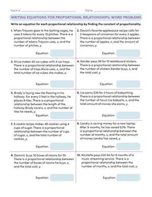 equation word problems worksheet