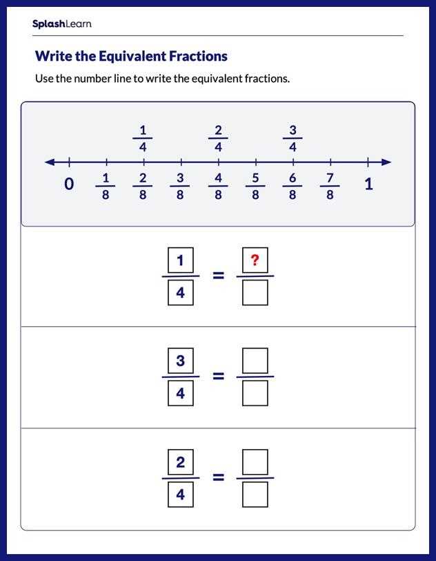 equivalent fractions worksheet number line equivalent fractions worksheet number line