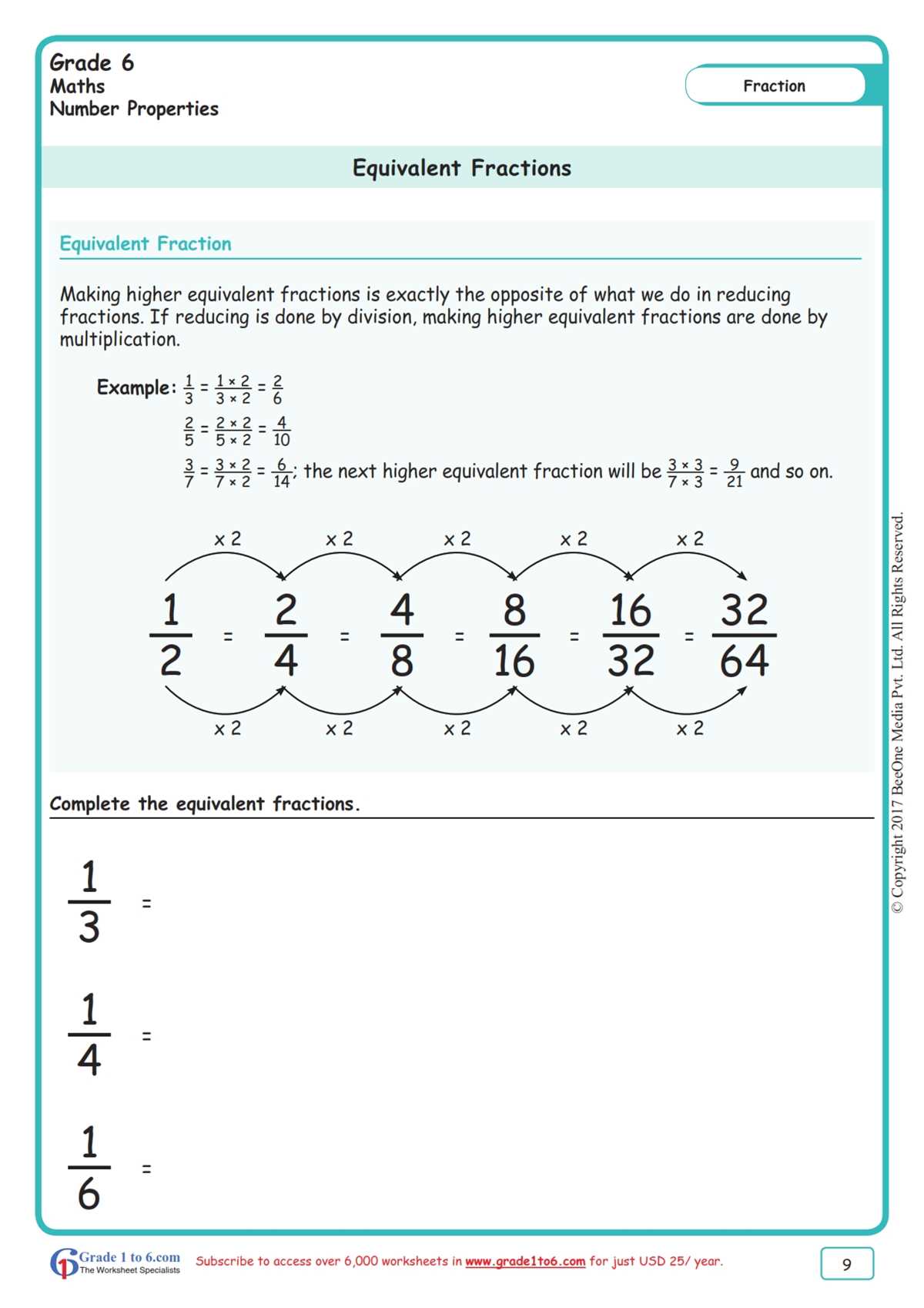 equivalent worksheet