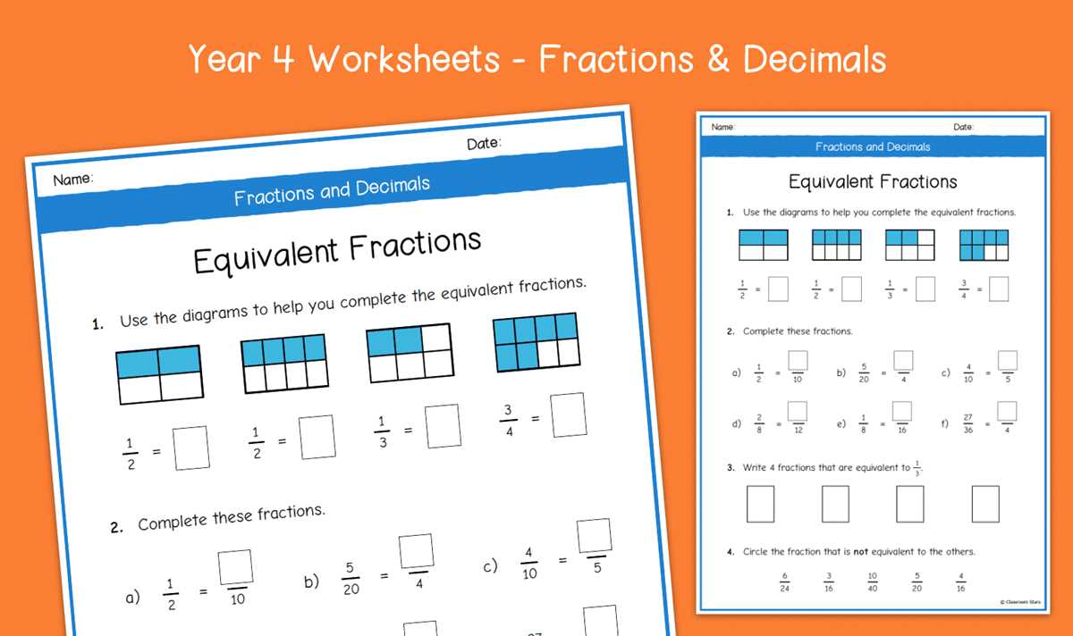 equivelent fractions worksheet