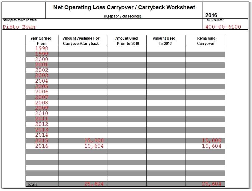 carryover worksheet total overpayment