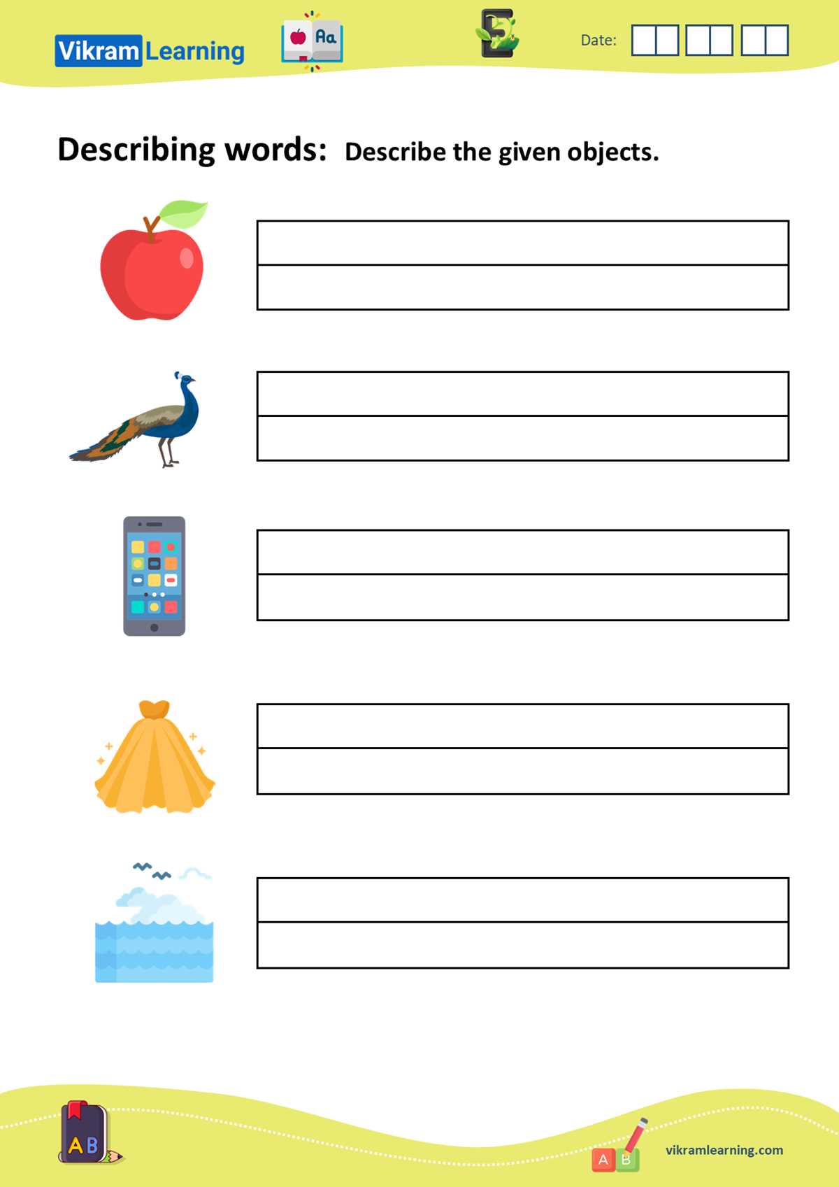 describing object worksheet