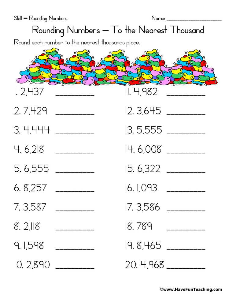 rounding worksheet