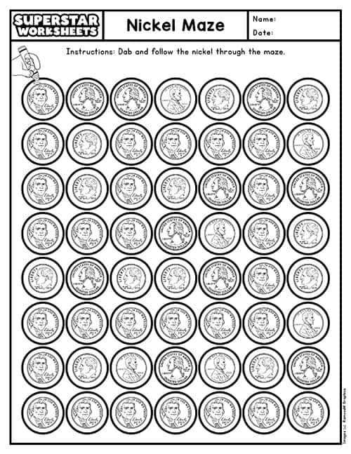 coins worksheet 1st grade
