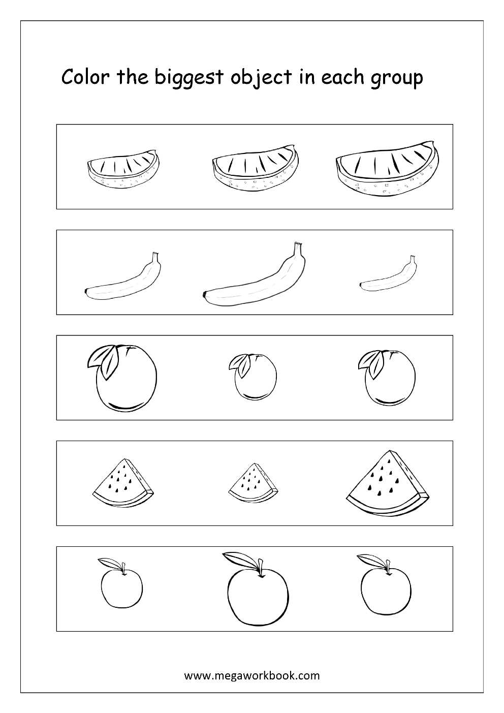 circle the big object worksheet
