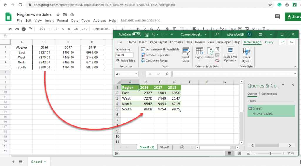 connecting worksheets in excel
