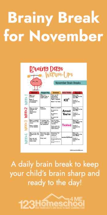brain break worksheets