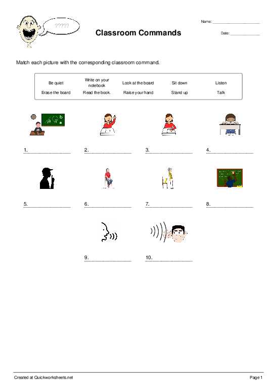 esl commands worksheet