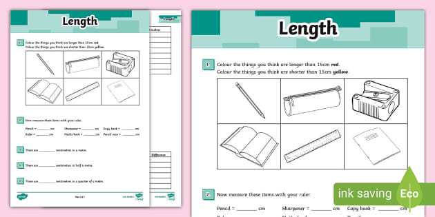 estimating length worksheets
