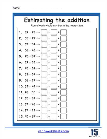 estimating sums to the nearest hundred worksheet