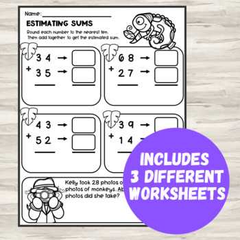 estimating sums worksheets grade 3