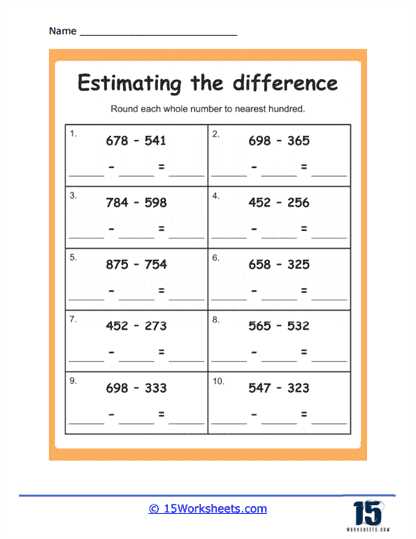 estimating sums worksheets