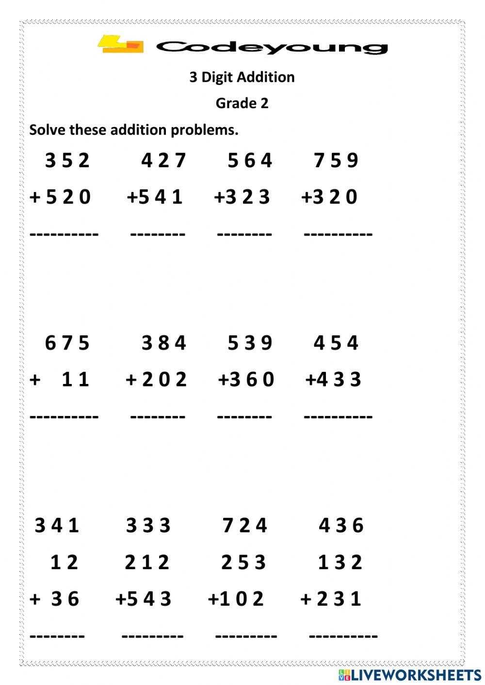 adding with and without regrouping worksheets