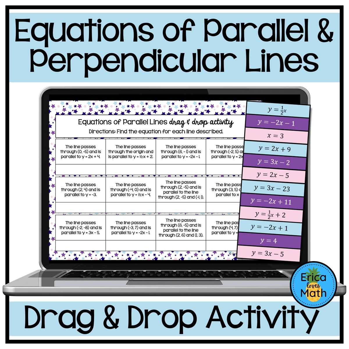 equations of perpendicular and parallel lines worksheet