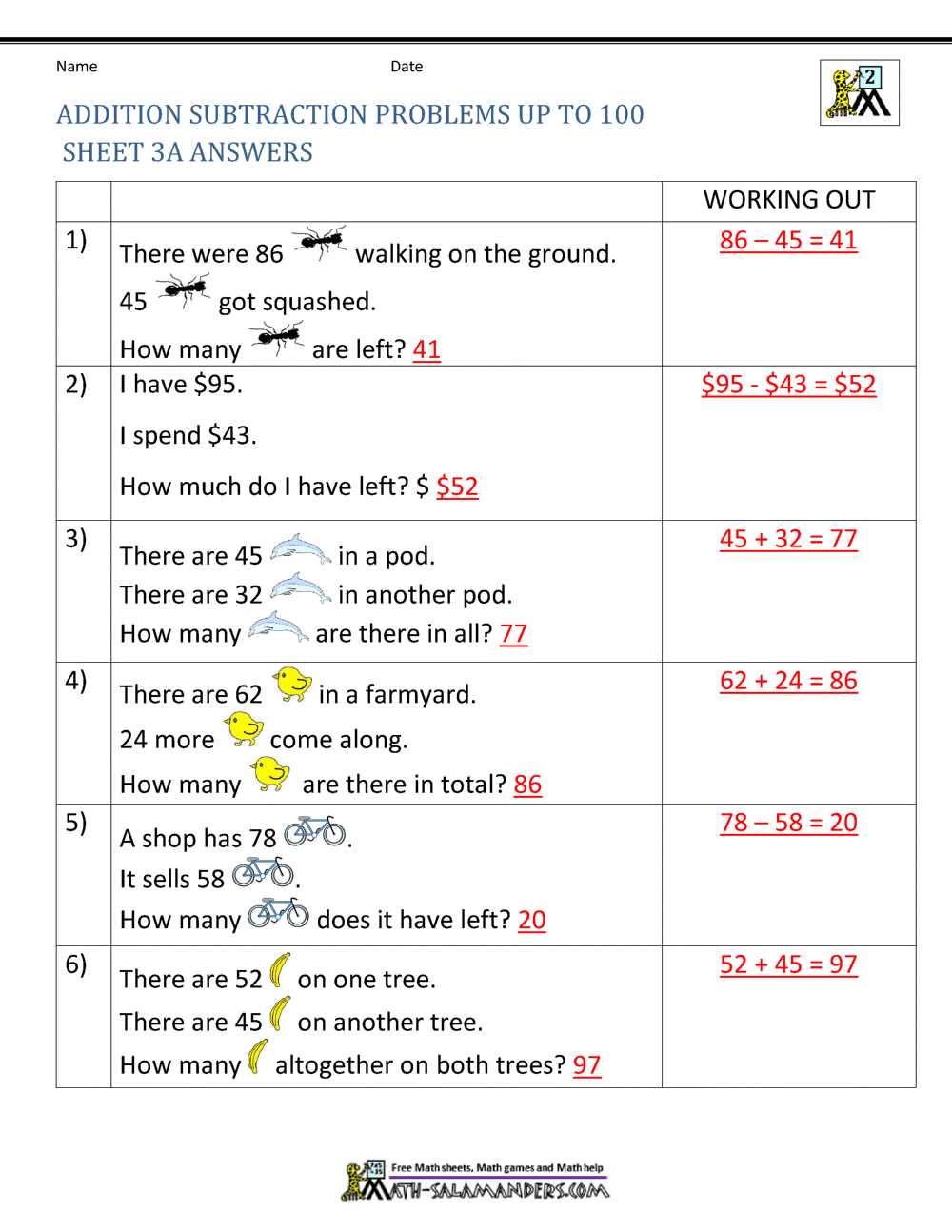 addition word problems worksheet for class 2