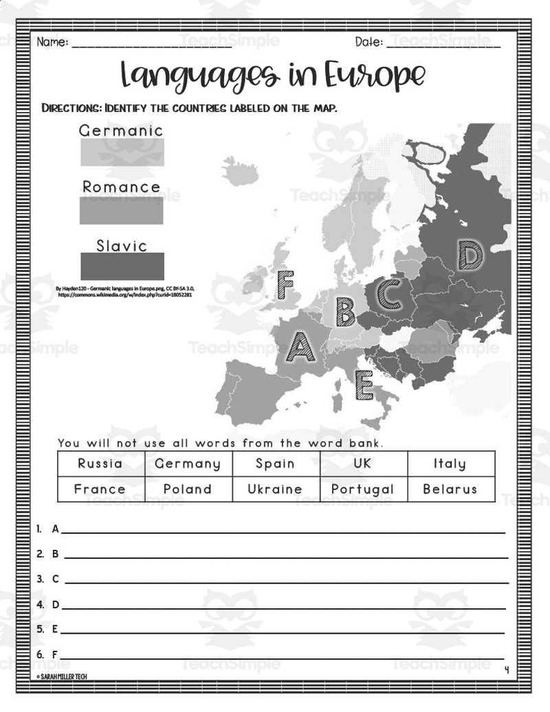 europe reading comprehension worksheets