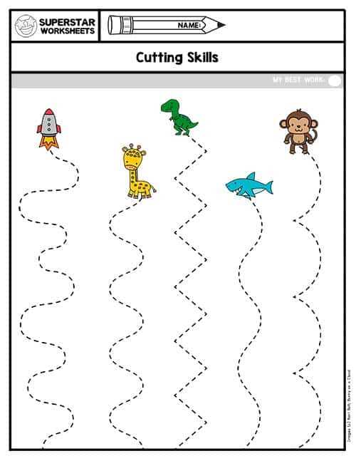 beginner cutting worksheets