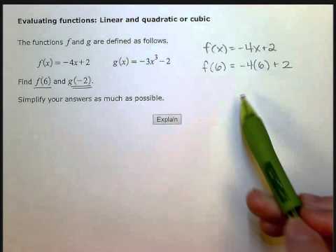 evaluating functions with tables worksheet