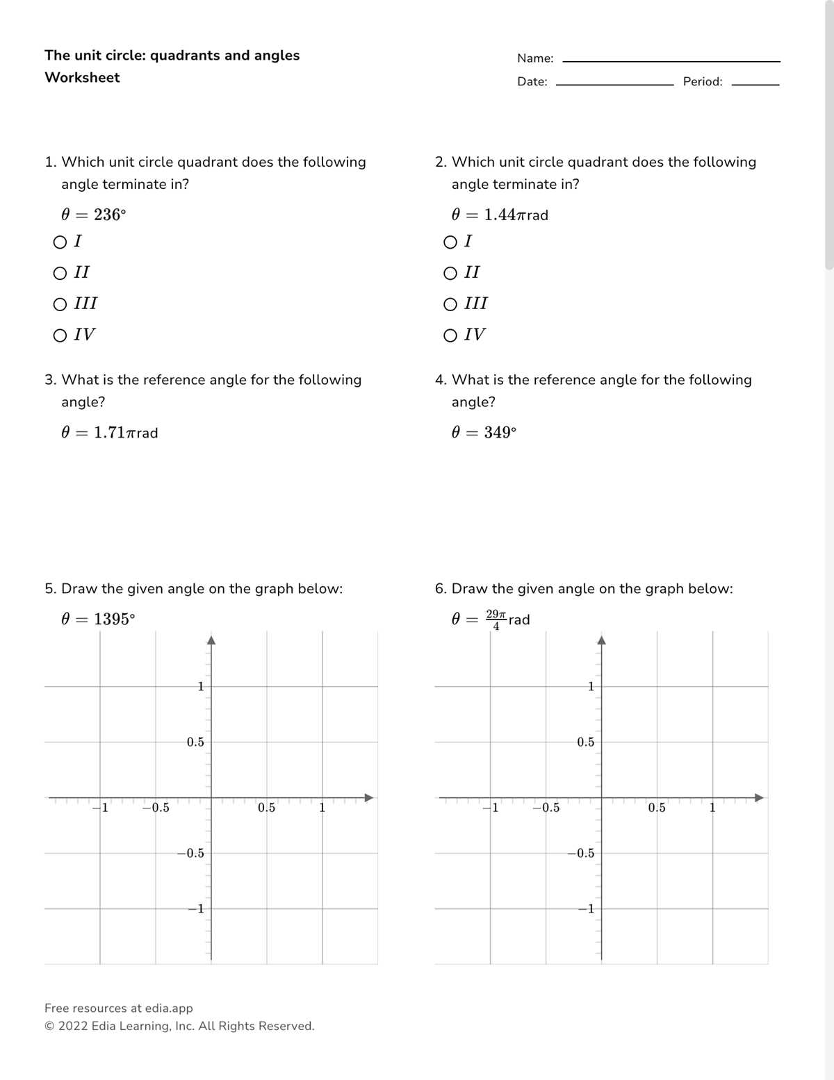 evaluating trigonometric functions worksheet
