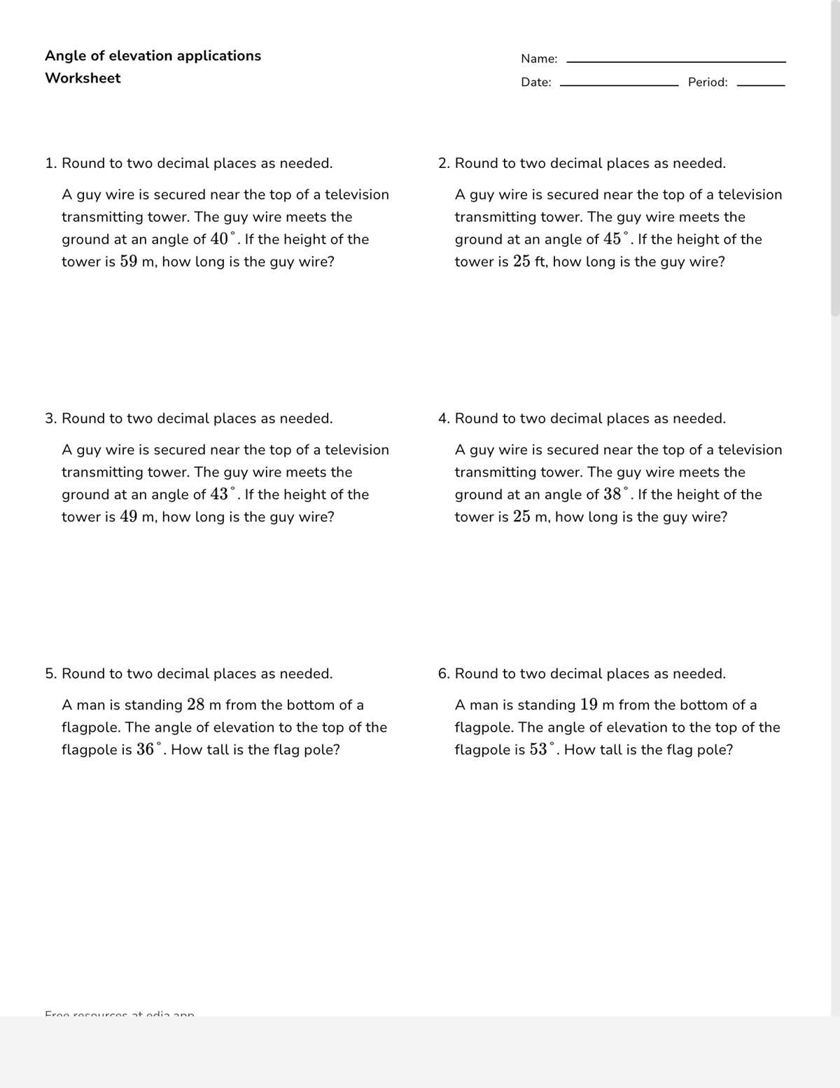 evaluating trigonometric functions worksheet
