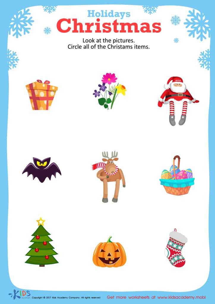 holiday worksheets for kindergarten