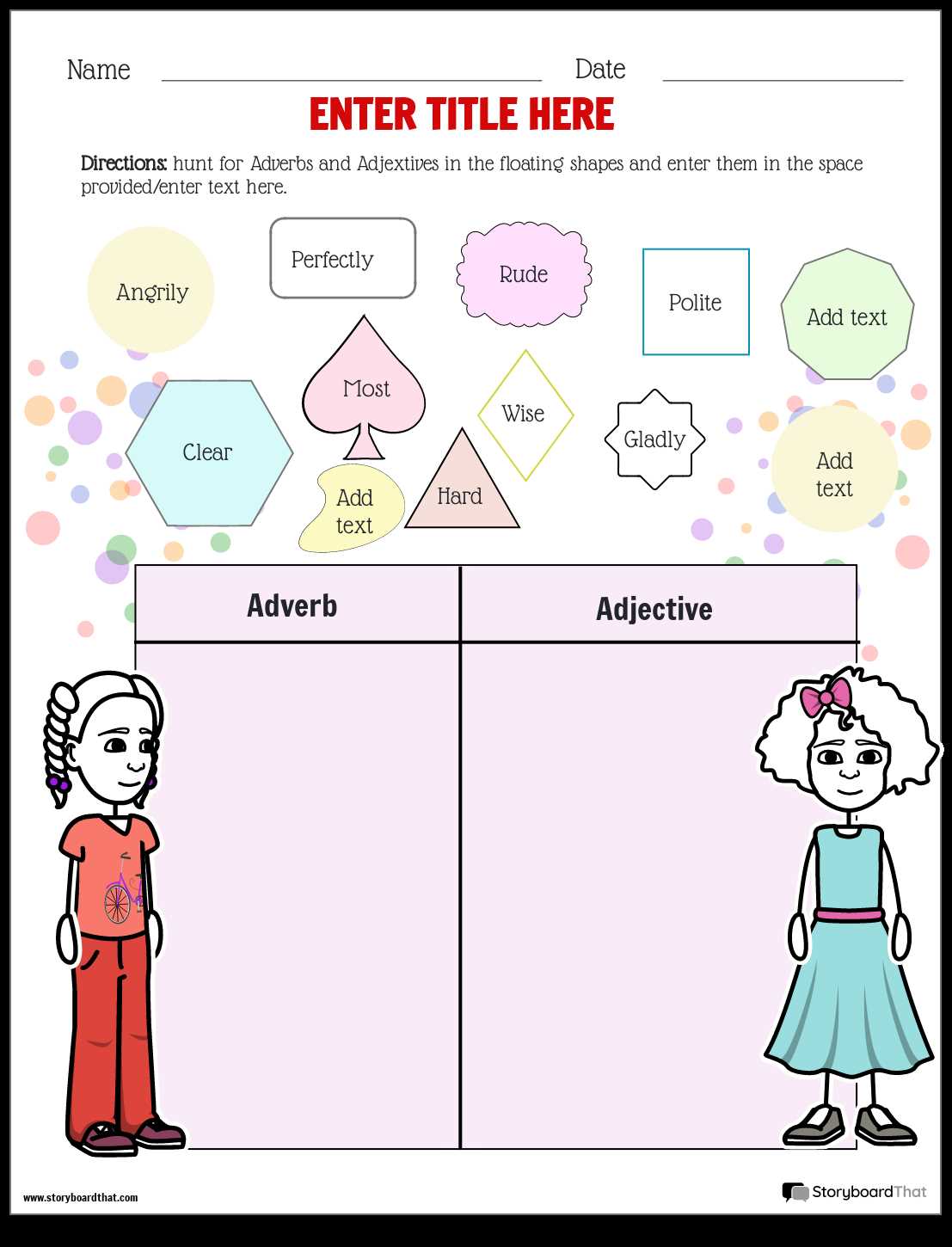 add an adverb worksheet