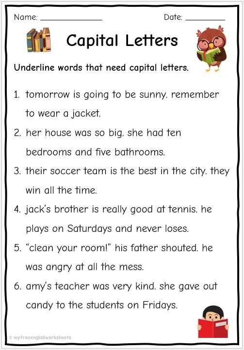capital letter worksheets