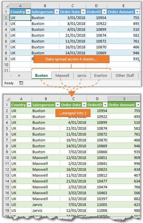 excel 2010 merge data from multiple worksheets
