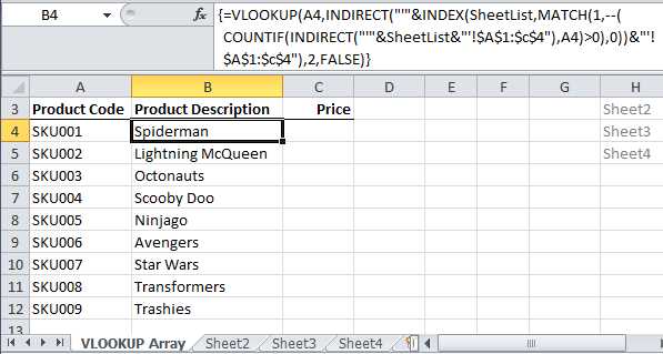 excel formulas across worksheets