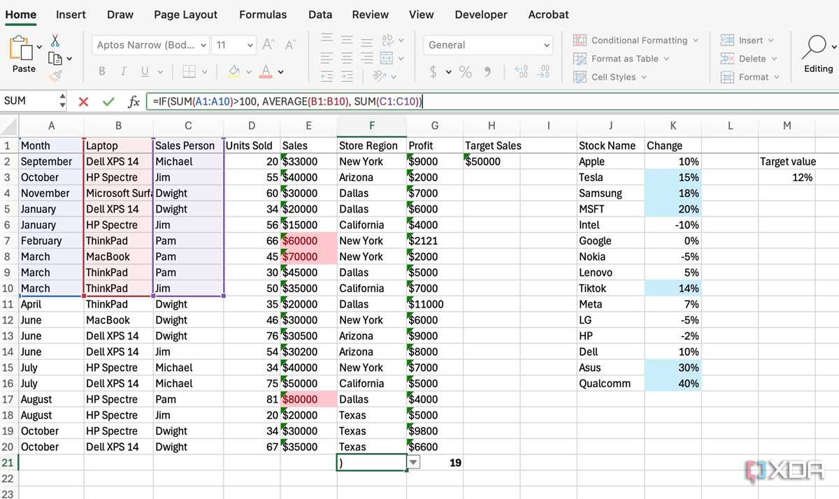 excel found a problem with formula references in this worksheet