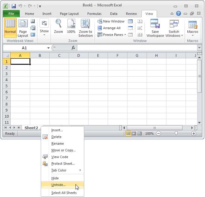 excel show hidden worksheets