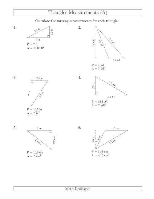 worksheets for triangles