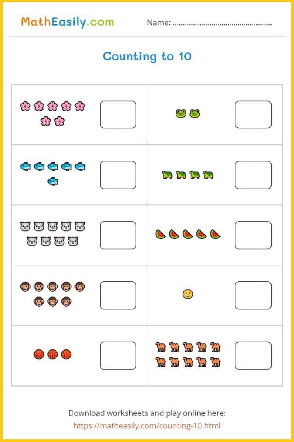 exercise kindergarten worksheets
