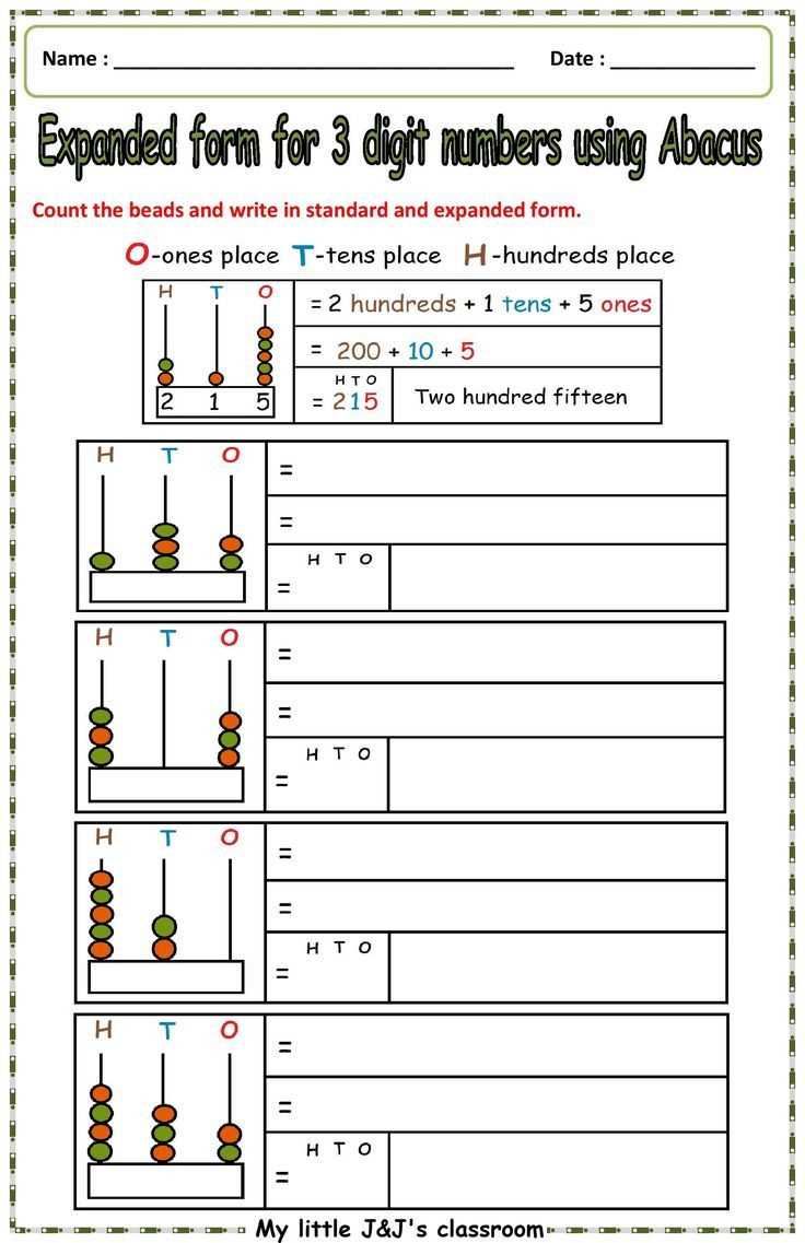 expanded and short form worksheets