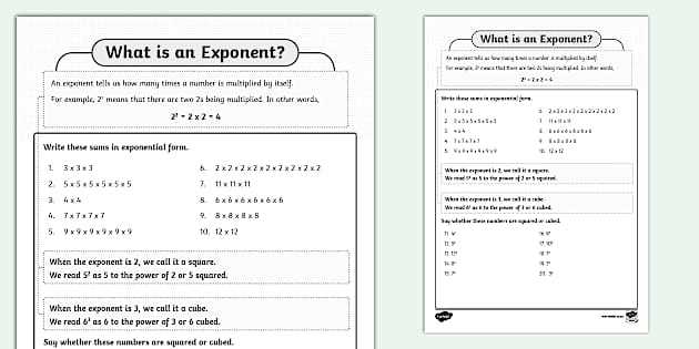 expanded form with exponents worksheet