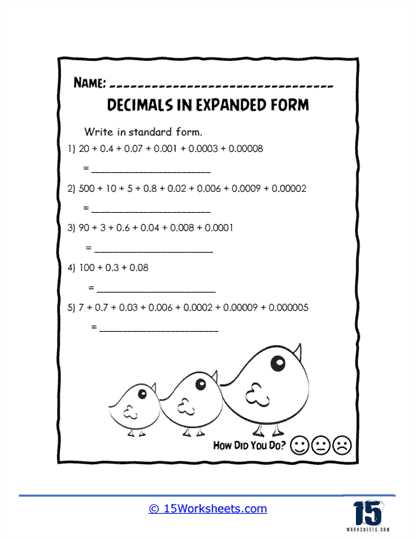 expanded form with powers of 10 worksheet